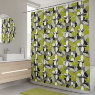 Rideaux De Douche Impression modernité de milieu de siècle gris vert