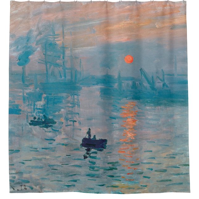 Rideaux De Douche Impression Soleil Levant Claude Monet  (Devant)