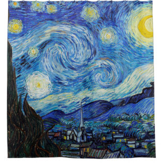 Rideaux De Douche Impressionnisme Vincent Van Gogh Starry Starry Nui