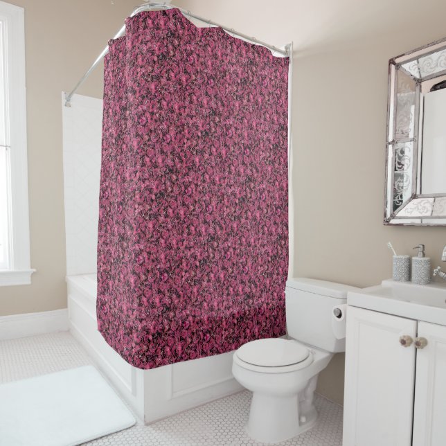Rideaux De Douche Impressions florales KiniArt (En situation)