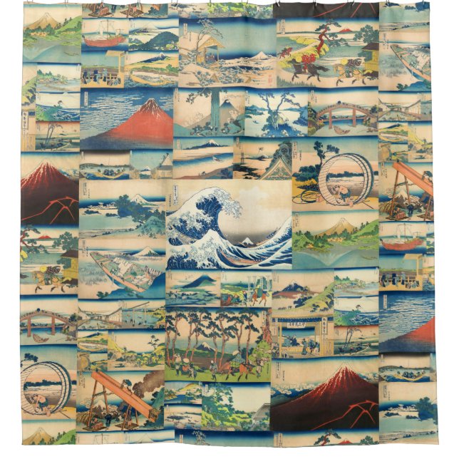 Rideaux De Douche Imprimantes japonaises du Mont Fuji de Hokusai (Devant)