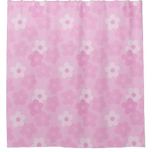 Rideaux De Douche imprimé floral rose vintage des années 1960