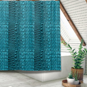 Rideaux De Douche imprimé turquoise turquoise aqua bleu alligator te