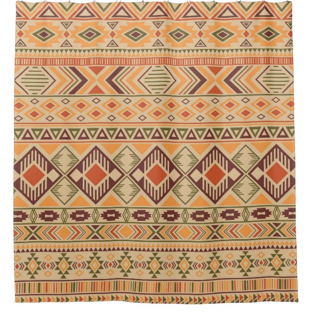Rideaux De Douche Indien péruvien : Tribal Geometry Seamless (Devant)
