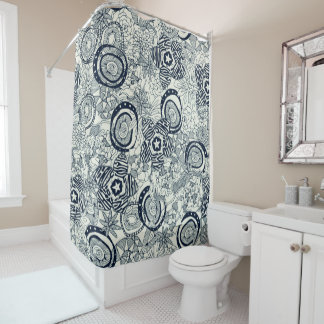 Rideaux De Douche indigo ivoire succulent