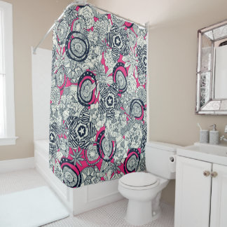 Rideaux De Douche indigo rose succulent