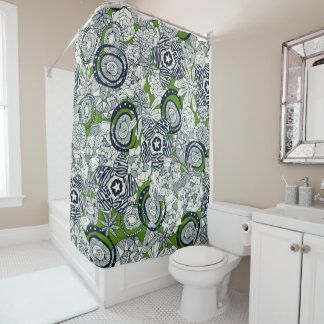 Rideaux De Douche indigo vert succulent
