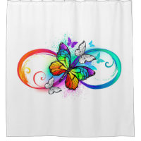 Infini lumineux avec papillon arc-en-ciel