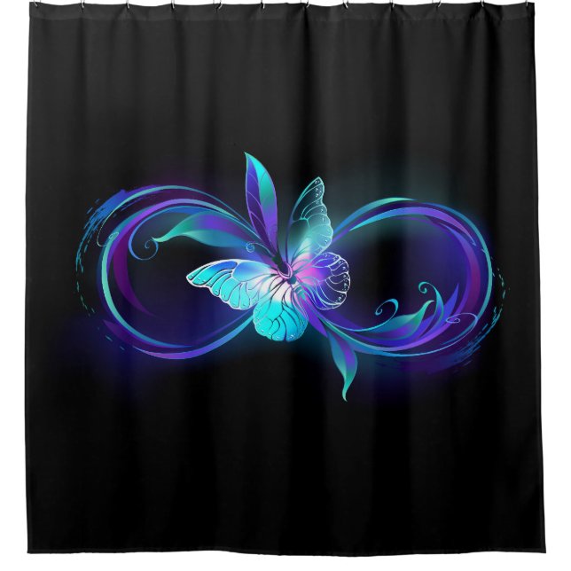 Rideaux De Douche Infinité brillante avec papillon magique (Devant)