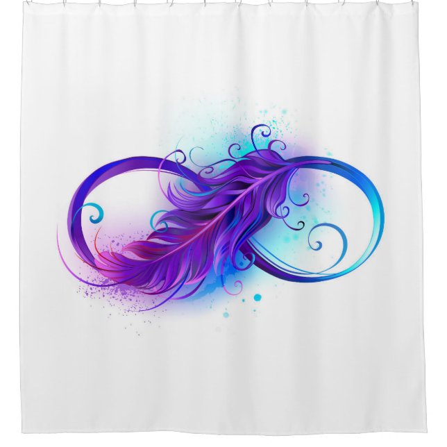 Rideaux De Douche Infinity with purple feather (Devant)