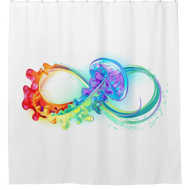 Rideaux De Douche Infinity with Rainbow Jellyfish (Devant)