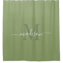 Initiale et nom personnalisable Deep Sage Green