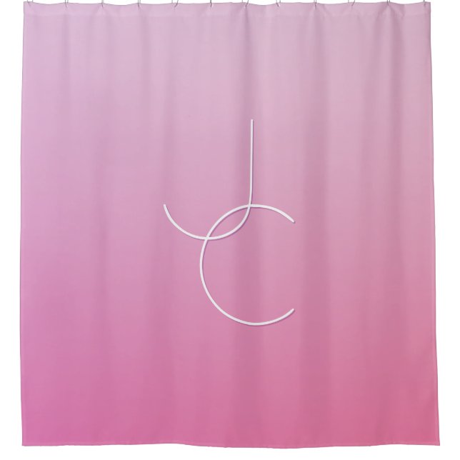 Rideaux De Douche Initiales de chevauchement modernes 2 | Ombre rose (Devant)