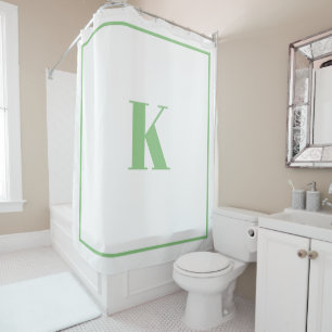 Rideaux De Douche Initiales Monogrammes Nom personnalisé Sage Vert B