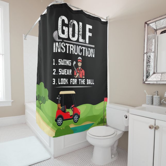 Rideaux De Douche Instruction de golf pour golfeur maison décoration (En situation)