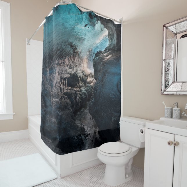 Rideaux De Douche Intérieur de grotte de glace Scénique (En situation)