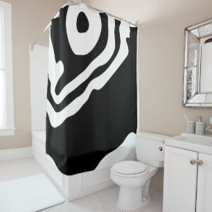 Rideaux De Douche Into Deep : Abstrait noir & blanc