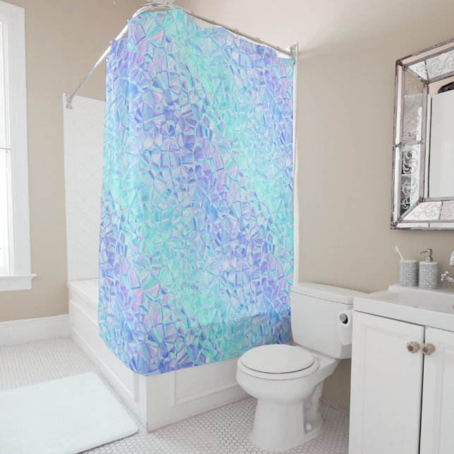 Rideaux De Douche Iridescence glaciale : (En situation)