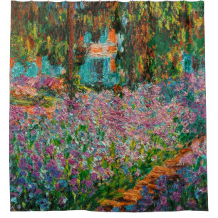 Rideaux De Douche Iris Jardin Monet Giverny fleurs