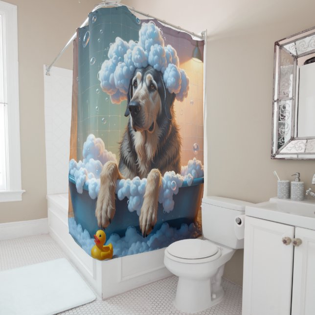 Rideaux De Douche Irlandais Wolfhound Sloppy Sleepy mignonne drôle (En situation)