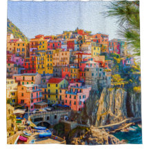 Italie Maisons de mer colorées Peinture