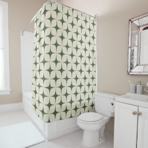 Rideaux De Douche Ivy & Deep Green Mid Century moderne géométrique