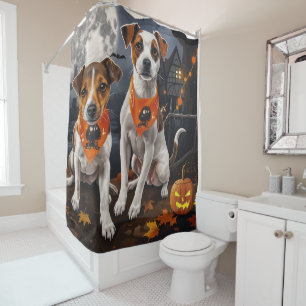 Rideaux De Douche Jack Russell Halloween Éffrayant