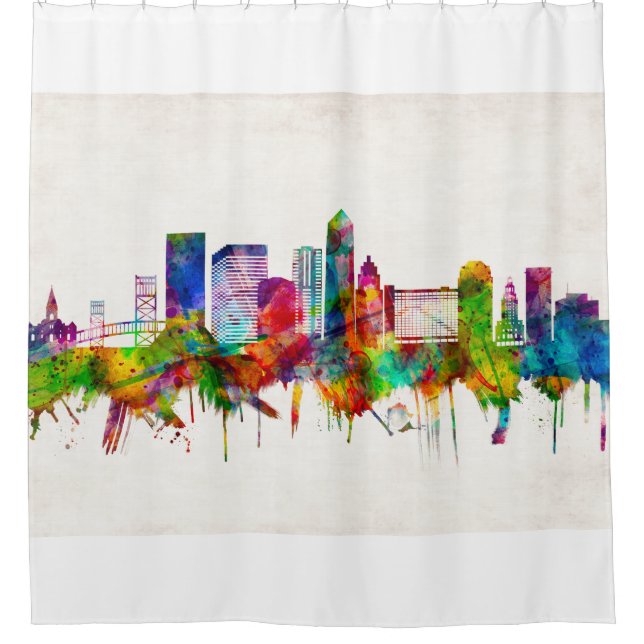 Rideaux De Douche Jacksonville Florida Skyline (Devant)