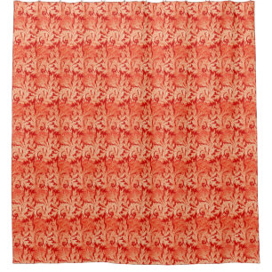 Rideaux De Douche Jacobean Flower Damask, Mandarin et orange clair