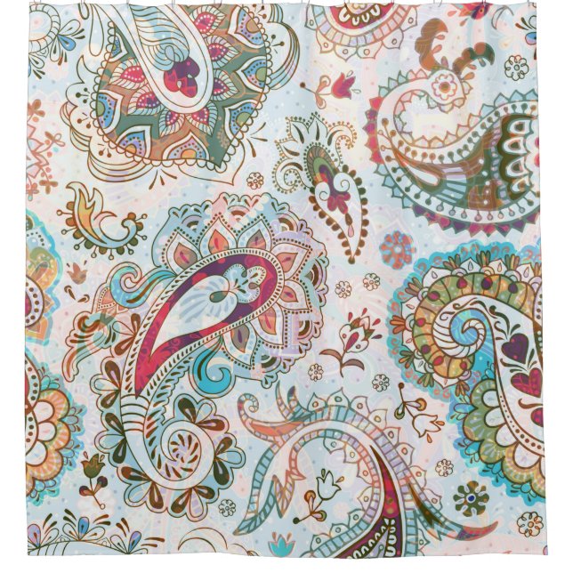 Rideaux De Douche Jacobean seamless pattern. Flowers background, eth (Devant)