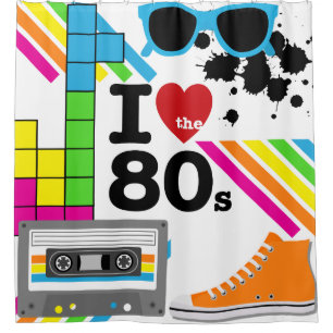 Rideaux De Douche J'aime basket supérieur d'enregistreur à cassettes