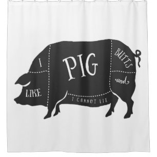Rideaux De Douche J'aime des bouts de porc et je ne peux pas me