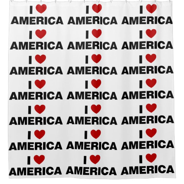 Rideaux De Douche J'aime l'Amérique (Devant)