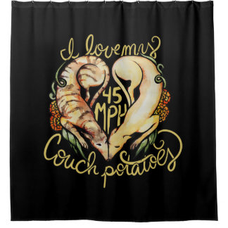 Rideaux De Douche J'aime les greyhounds mignon 45 MPH Couch pommes d