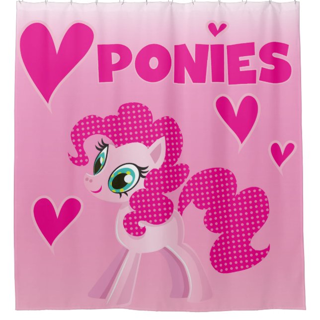 Rideaux De Douche J'aime Ponies rose Pony (Devant)
