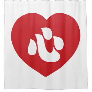 Rideaux De Douche Japonais Shin Kanji Kokoro 心 coeur