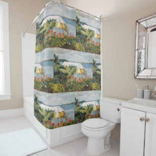 Rideaux De Douche Jardin à fleurs de Winslow Homer et Bungalow Berm