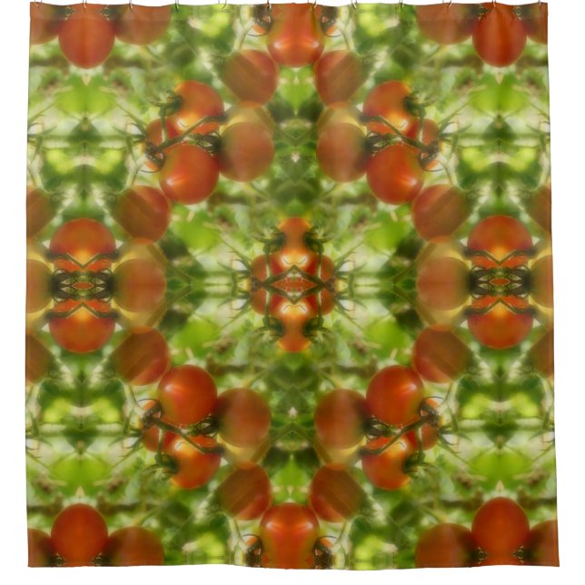 Rideaux De Douche Jardin Cherry Tomates Nature Abstraite (Devant)