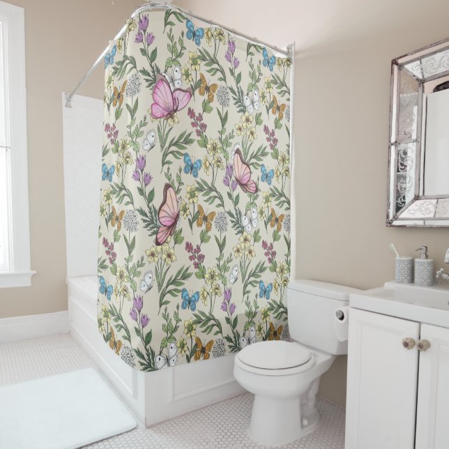Rideaux De Douche Jardin de fleurs sauvages (En situation)