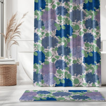 Jardin de Hortensias Vintage Bleu Vert Lavande