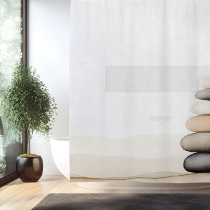 Rideaux De Douche Jardin de pierres zen aquarelle de style japonais