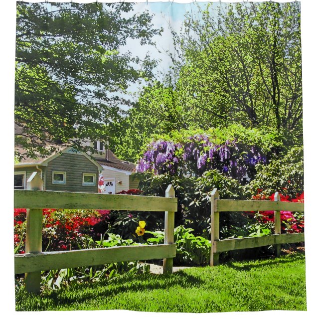 Rideaux De Douche Jardin de printemps avec Wisteria (Devant)