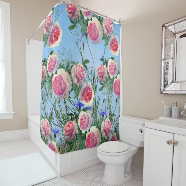 Rideaux De Douche Jardin de roses (En situation)