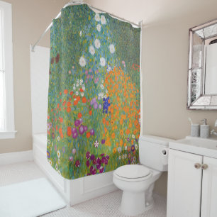 Rideaux De Douche Jardin des fleurs de Gustav Klimt