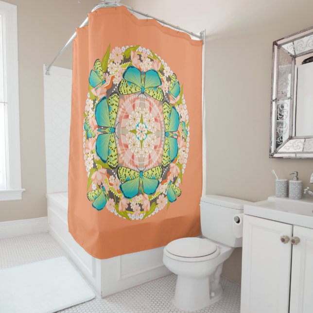 Rideaux De Douche Jardin des papillons (En situation)