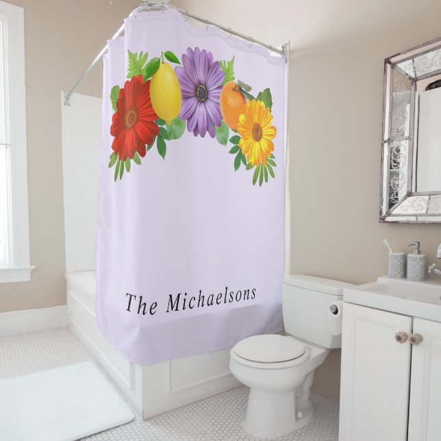 Rideaux De Douche Jardin Floral Citrus (En situation)