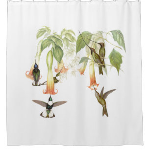 Rideaux De Douche Jardin floral de fleur de faune d'oiseaux de