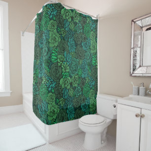 Rideaux De Douche Jardin succulent en vert