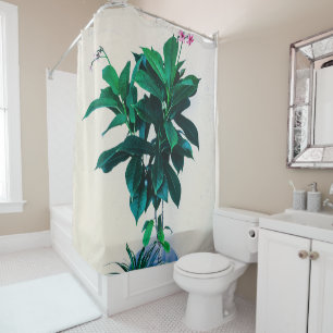Rideaux De Douche Jatropha Plante en vert naturel