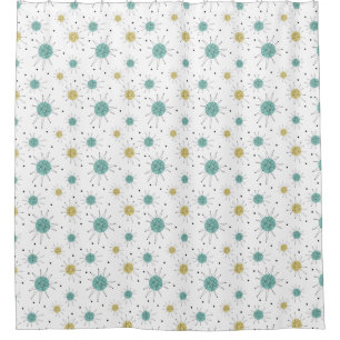 Rideaux De Douche Jaune Aqua Bleu Franciscan Starburst Milieu du Siè